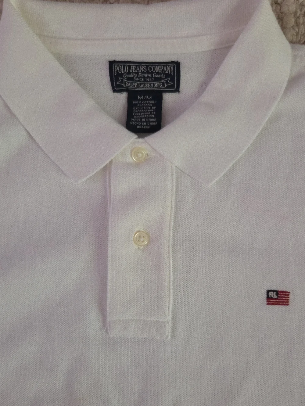 Polo Ralph Lauren White Polo, M - Vintage, Perfect Condition